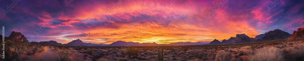 Canvas Prints colorful Arizona desert sunset, 