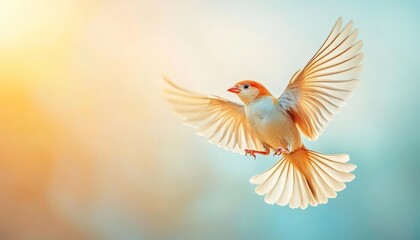 Obraz premium Bird in Flight with Blurred Background