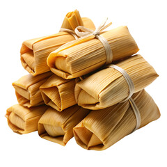 Stack of tamales isolated on transparent background