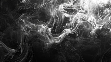 Fototapeta premium Surreal patterns of swirling smoke in monochrome tones