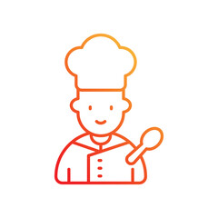 chef gradient icon with white background vector stock illustration