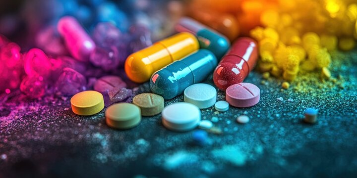 MDMA and ecstacy - molly recreational drug concept