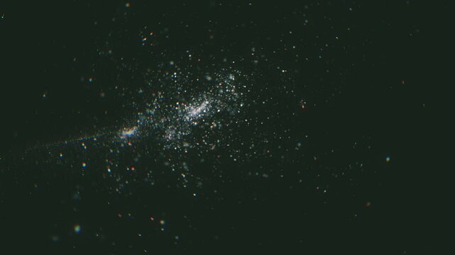 Particles In Fluid Space Background/ Animation of an abstract backgroud with floating particles inside fluid space with ambient occlusion and depth of field blur