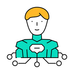 human like ai future technology line icon vector. human like ai future technology sign. isolated symbol illustration