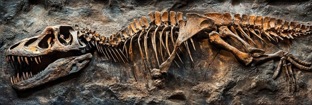 paleontology concept with dinosaur fossil