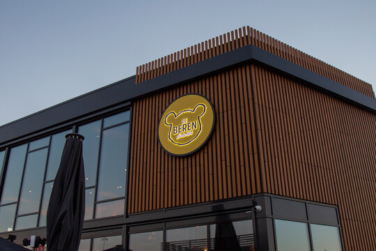De Beren Restaurant singage at the golden hour. Goes the Netherlands, 30 July 2020