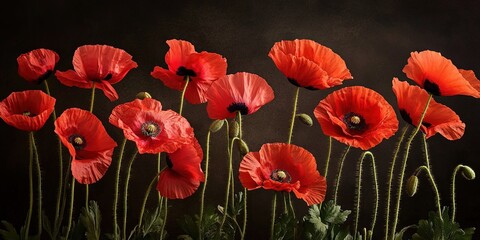 Fototapeta premium poppies growing for heroin production
