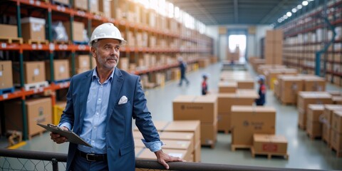 Indian Warehouse Supervisor Managing Inventory Logistics in a Large Distribution Center