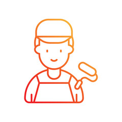 Obraz premium painter gradient icon with white background vector stock illustration
