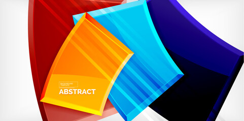 Colorful geometric abstract shapes. Illustration For Wallpaper, Banner, Background, Card, Book Illustration, landing page