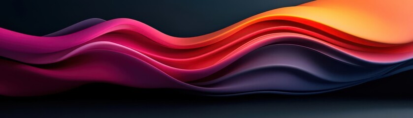 Fototapeta premium Flowing abstract waves in vibrant colors create a dynamic visual impact, enhancing any design or creative project.