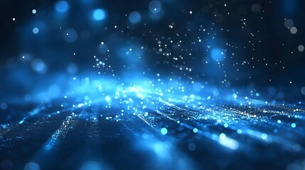 Abstract blue background data technology glowing lines