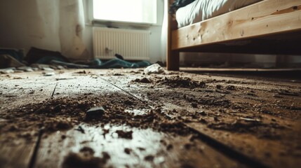 Dirty Floor under Bed old bed room