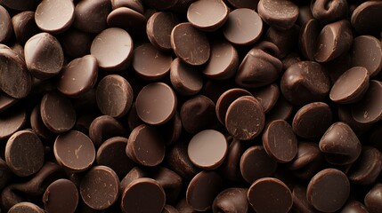 top view of dark chocolate sweet chips