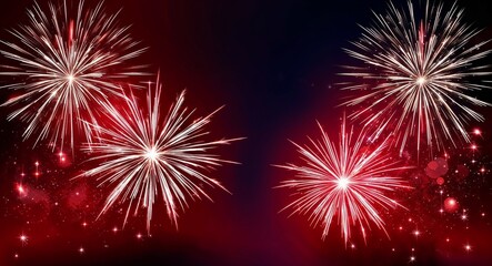 Obraz premium Black and red theme abstract sparkles and fireworks background wallpaper