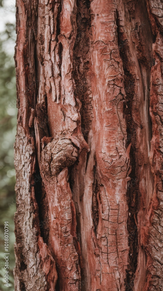 Poster Close-Up of Tree Bark with Rich Textures and Colors