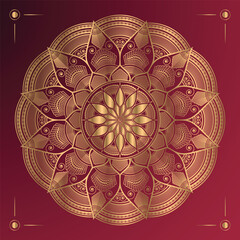 Luxury mandala round ornament pattern background premium vector