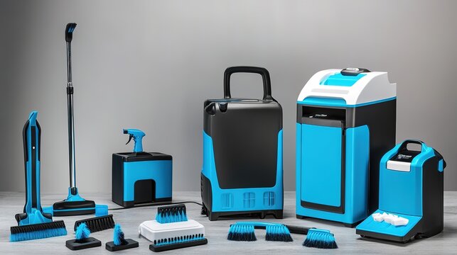 A professional home cleaning company provides exceptional services, ensuring a spotless and organized living environment. The image showcases a team of cheerful cleaners, 