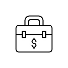 Money bag outline icons, minimalist vector illustration ,simple transparent graphic element .Isolated on white background