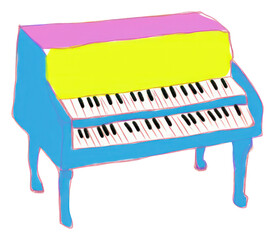 Fototapeta premium PNG Piano keyboard white background harpsichord.