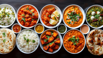 Exploring the vibrant colors and rich flavors of Indian cuisine on a bustling culinary table