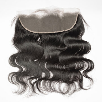 black  remy body wave human hair extensions wide range lace frontal closure 