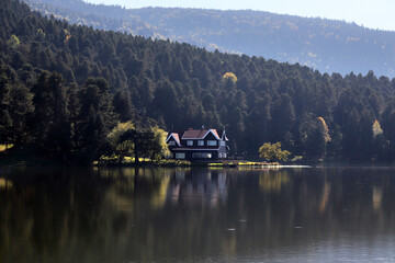 Fototapeta premium Villa by the lake. Golcuk - Bolu, Turkey