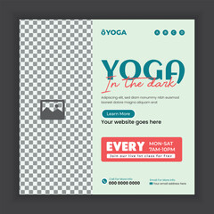 Yoga Class Social Media Post Design Layout or Yoga Meditation Social media post template  