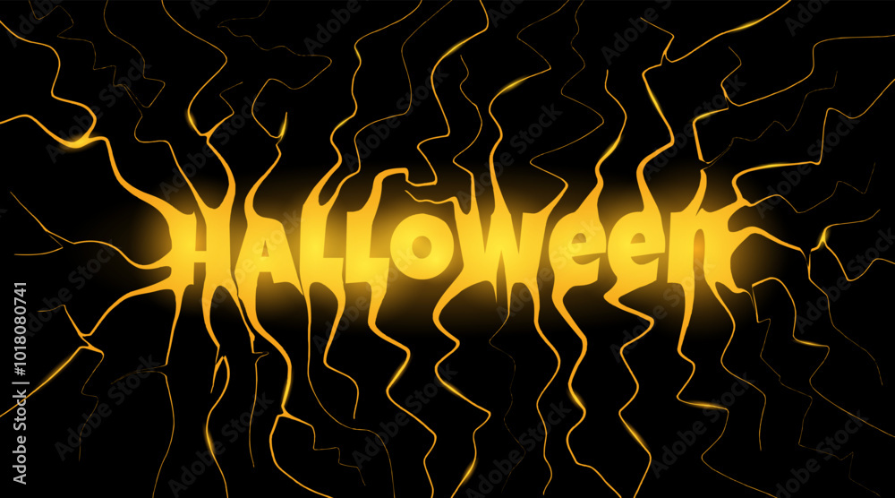 Fototapete halloween banner text for website for animation or printing. vector graphics