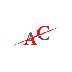 Minimalist AC Logo with Dynamic Diagonal Line
