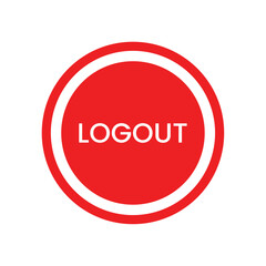 Logout red icon stock illustration