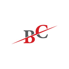 Minimalist BC Logo with Dynamic Diagonal Line