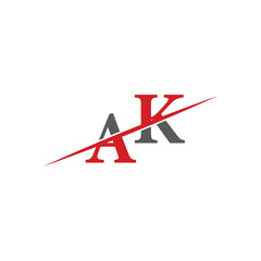 Minimalist AK Logo with Dynamic Diagonal Line
