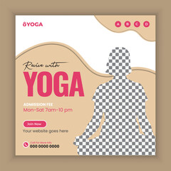Yoga studio Social Media banner template. Meditation Social media post design