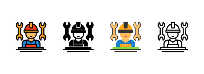 Set of Subcontractor Icon