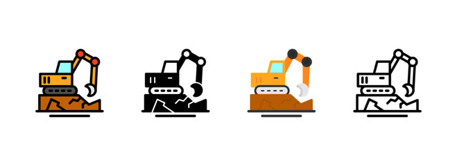 Set of Excavation Icon