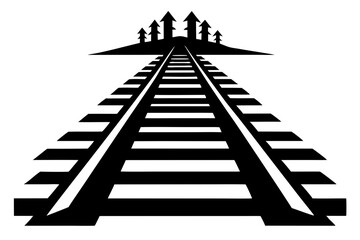 Train Track Silhouette vector illustration