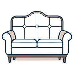 Modern Silhouette Sofa Vector.