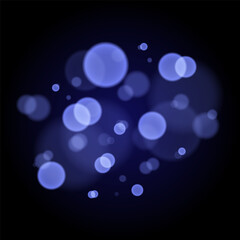 Light effect, blue light particles on background. Blue glow with bokeh, bright sparkling sparkles, sparkle glittery, light flare, boke, lens flares, shiny, glow effects, vector
