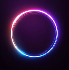 Obraz premium Neon circle on a dark background, glowing circle, Set of glowing frame designs in blue, pink, yellow, abstract mandala bright colored circle background. Collection of glowing neon lights on a dark bac