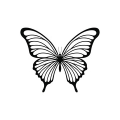Butterfly Silhouette Coloring Sheet for Relaxation and Art Therapy