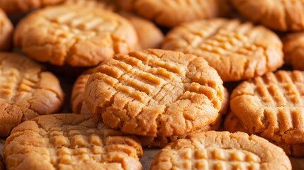 Freshly Baked Peanut Butter Cookies on Cooling Rack. Peanut Butter Cookies