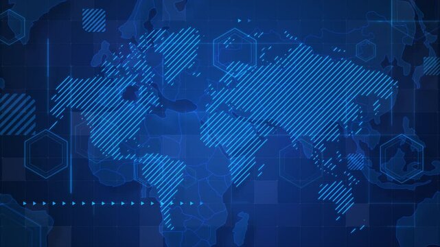 Abstract background for cyber futuristic and technology concept with world map and basic shape element
