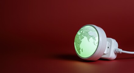 Globe night light plugged into red wall socket