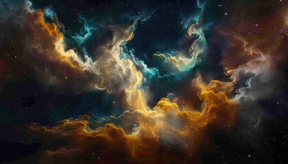 Obraz premium Cosmic Clouds in a Starry Night Sky