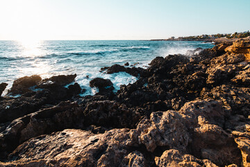The Sea and coast next to the shipwreck EDRO III