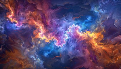 Fototapeta premium Abstract Swirling Nebula with Glowing Colors