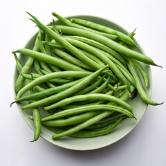 Fototapeta premium Green beans vegetables, isolated on a clean white background