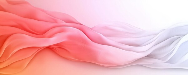 Colorful flowing fabric texture, white isolated background