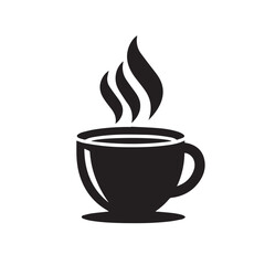 Obraz premium Coffee cup silhouette vector. Teacup vector design. Hot coffee cup logo, icon.